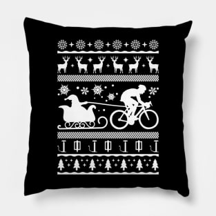 Santa and bycicle Pillow