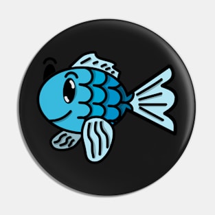 Cyan Blue Fish Pin