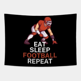 Eat sleep football repeat Tapestry