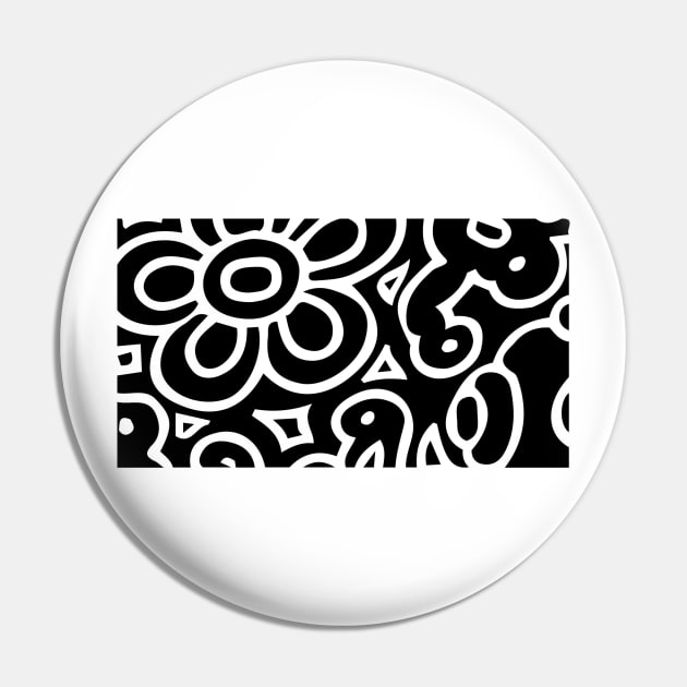 Black Floral Pattern Pin by FloralPatterns