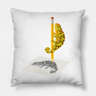 Chameleon Self Portrait Pillow