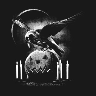 Creepy Crow on a Jack O Lantern Pumpkin T-Shirt