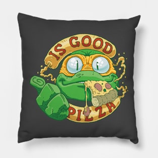 Pizza turtle time. Mikey will eat anything! Pillow