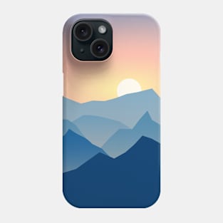 Mountain against Sunrise or Sunset Phone Case