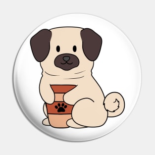 Coffee Pug Pin