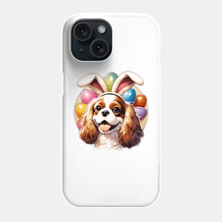 Cavalier King Charles Spaniel in Bunny Ears Celebrates Easter Phone Case