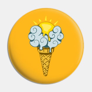 Rising Sun Ice Cream with Clouds Pin