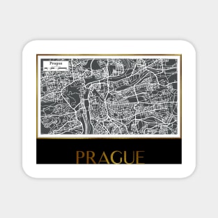 Golden Prague city map Magnet