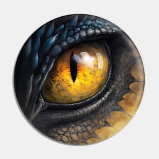 Fantasy Black Dragon Eye "The Golden Eye" Pin