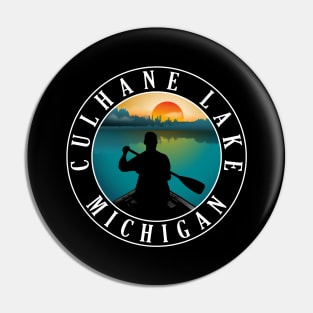 Culhane Lake Canoeing Michigan Sunset Pin