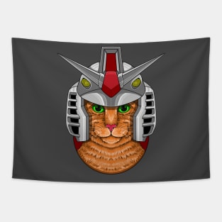 Kitty Gundam: Meowtastic Helmet Design Tapestry