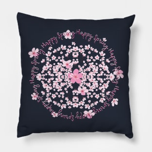 Happy Spring Mandala Pillow