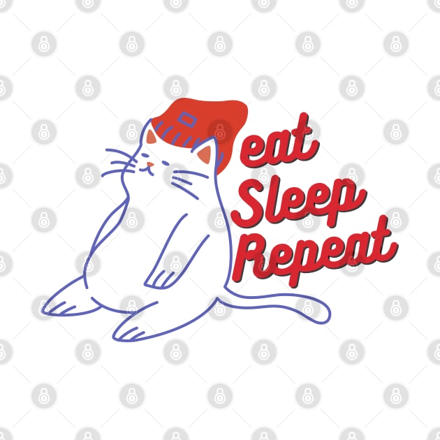 eat sleep repeat cat by T-Vinci