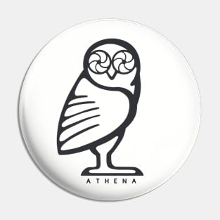 Athena owl. Design for ancient Greece fans in dark ink Pin