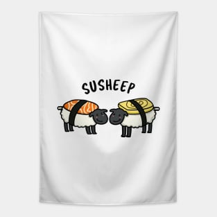 Susheep Cute Sushi Sheep Pun Tapestry