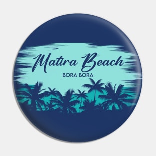 Matira Beach Bora Bora French Polynesia Retro Beach Landscape Pin