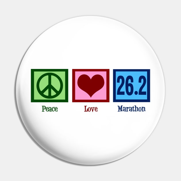 Peace Love Marathon Runner Pin by epiclovedesigns
