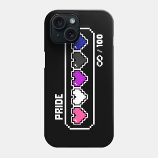 Genderfluid Pride Videogame Life Bar Hearts Phone Case