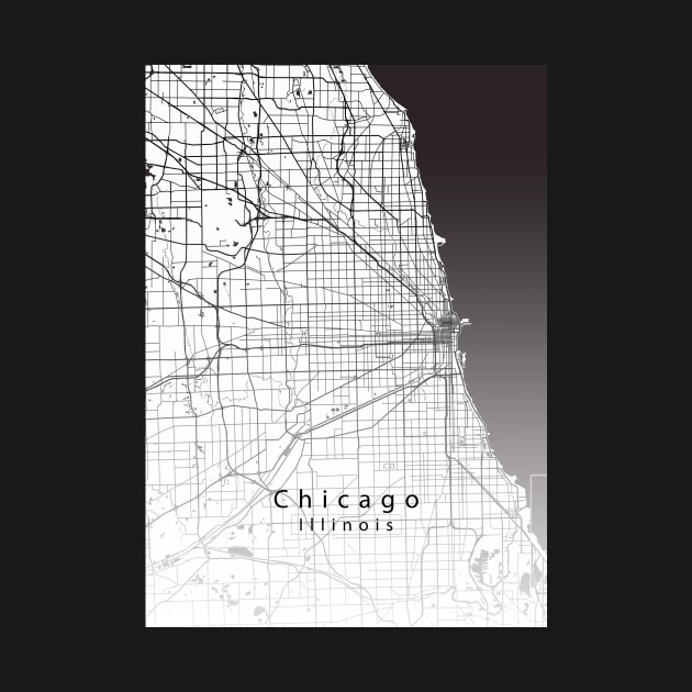 Chicago Illinois City Map by Robin-Niemczyk