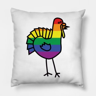 Pride Turkey at Thanksgiving Pillow