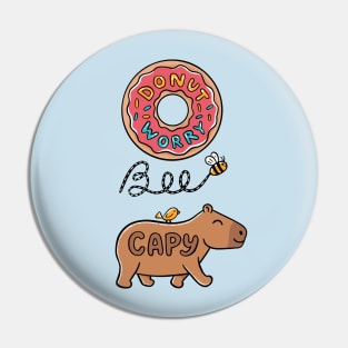 Donut worry bee capy Pin