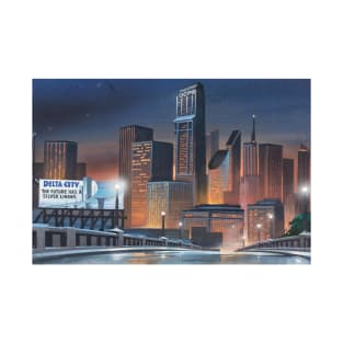 OCP Building - Old Detroit Skyline Night T-Shirt