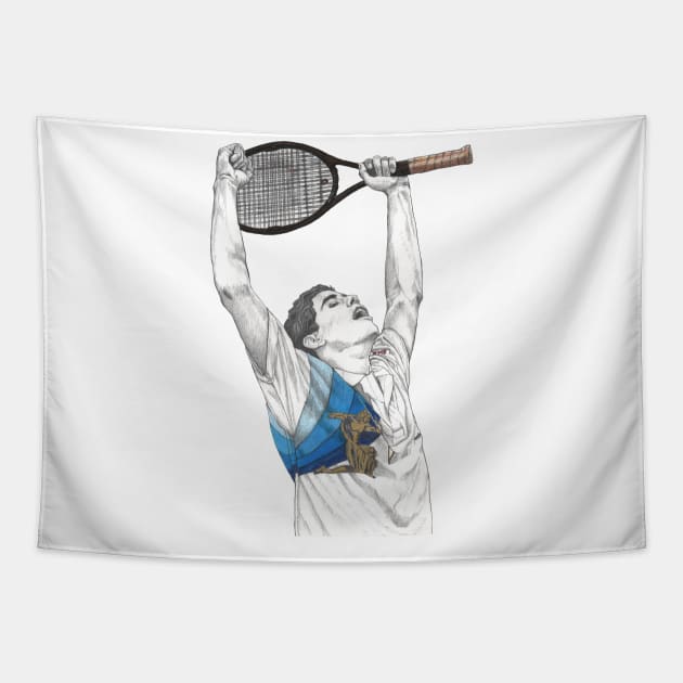 Tennis Pete Sampras Tapestry by paulnelsonesch