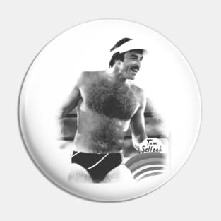 Tom Selleck // Vintage Halftone Pin