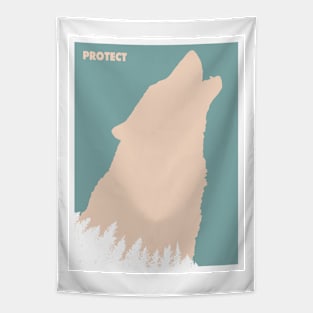 PROTECT: Save Our Gray Wolves Tapestry