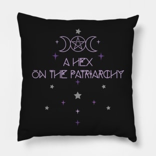 A  Hex On The Patriarchy, Witchy Feminist, Triple Goddess Moon, Pagan Feminist Pillow