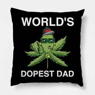 World's Dopest Dad Cannabis Daddy Weed Smoking Pillow