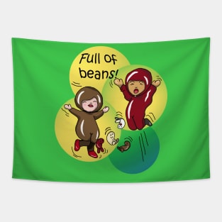 Cute Kids Full of Beans Tapestry