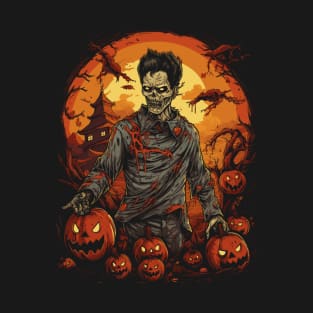 Creepy and Cool Halloween Korean Zombie T-Shirt