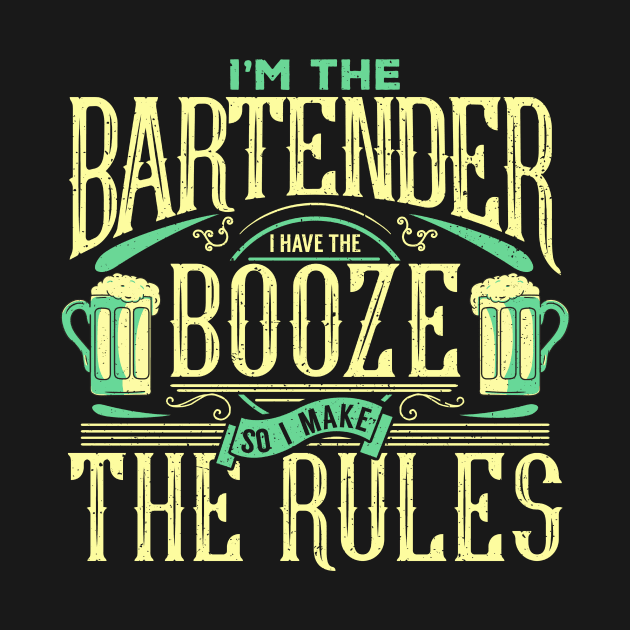 Funny Bartender Design Barkeeping Gift T-Shirt by Dr_Squirrel