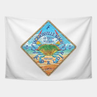 Jacksonville Beach, Florida, Blue Crab on Beach Tapestry