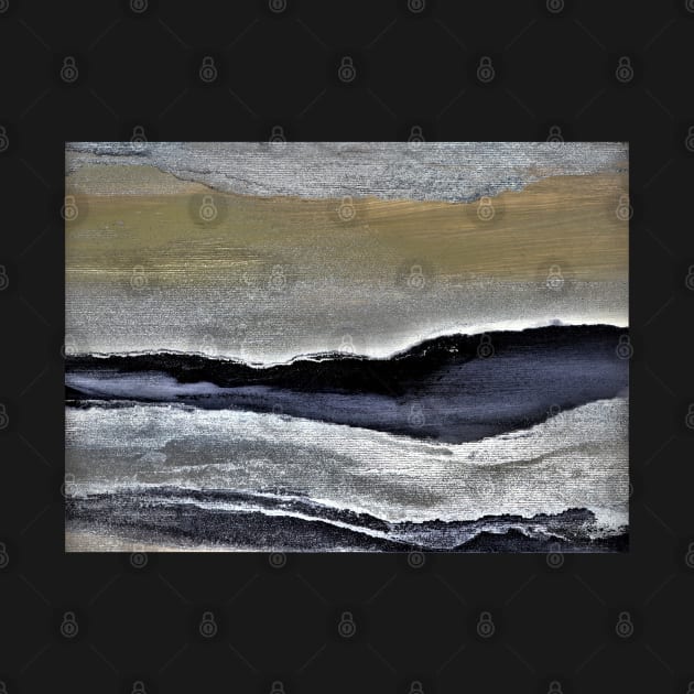 Black and Silver Abstract Landscape by MyAbstractInk