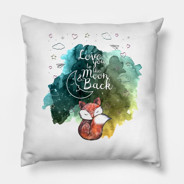 Love you to the moon and back Pillow by StudioKaufmann