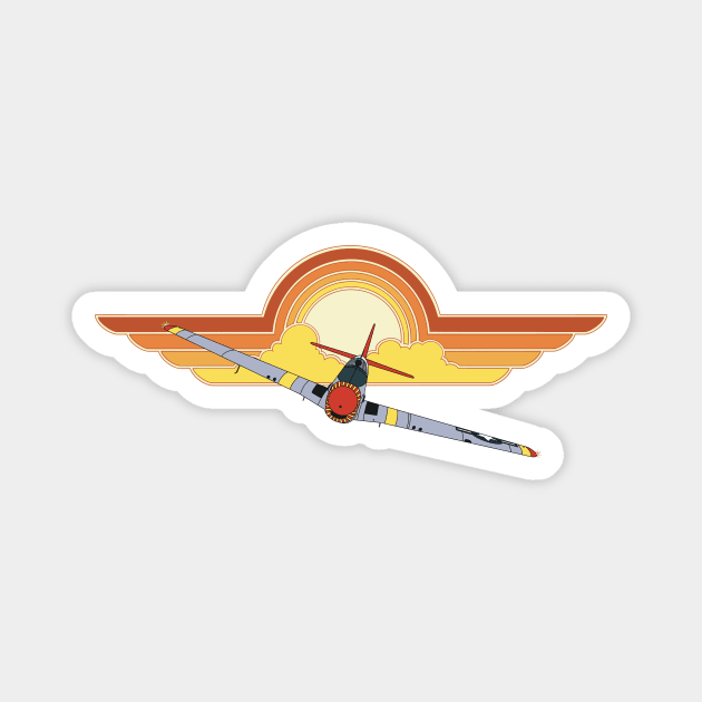 P-51 Mustang Sunset Magnet by Kassi Skye