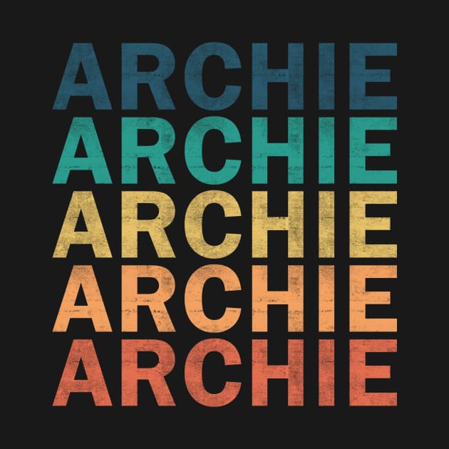 Archie Name T Shirt - Archie Vintage Retro Name Gift Item Tee by henrietacharthadfield