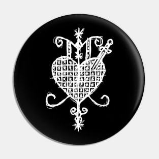 Dark and Gritty Ezili Dantor voodoo veve sigil symbol Pin