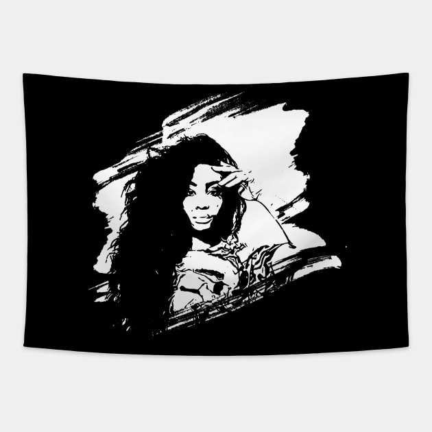 SZA || Rapper || Brush art Tapestry by Aloenalone