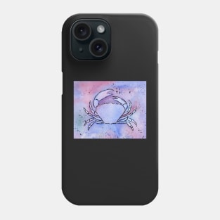 Crab Watercolor Mixed Media Art Phone Case