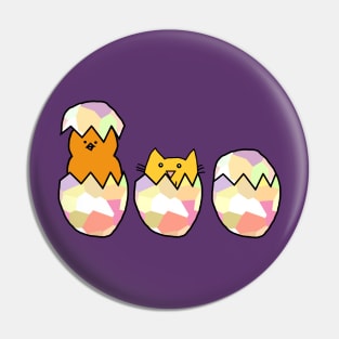 Funny Easter Eggs Cat Among the Chickens Pin