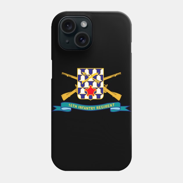 16th Infantry Regiment - DUI w Br - Ribbon X 300 Phone Case by twix123844