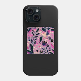 Springtime in the garden pink purple Phone Case