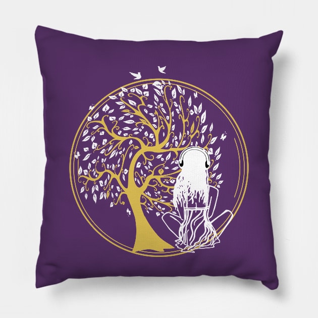 meditation under tree Pillow by ChezALi