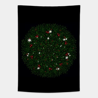 Christmas Holiday Wreath Tapestry