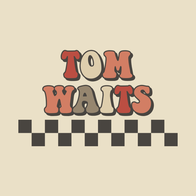 Tom Waits Checkered Retro Groovy Style by Lucas Bearmonster