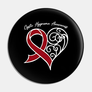 Cystic Hygroma Awareness Heart Ribbon Gift Valentines Day - In This Family Nobody Fights Alone Pin