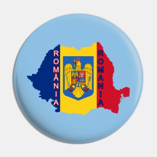 Romania flag & map Pin